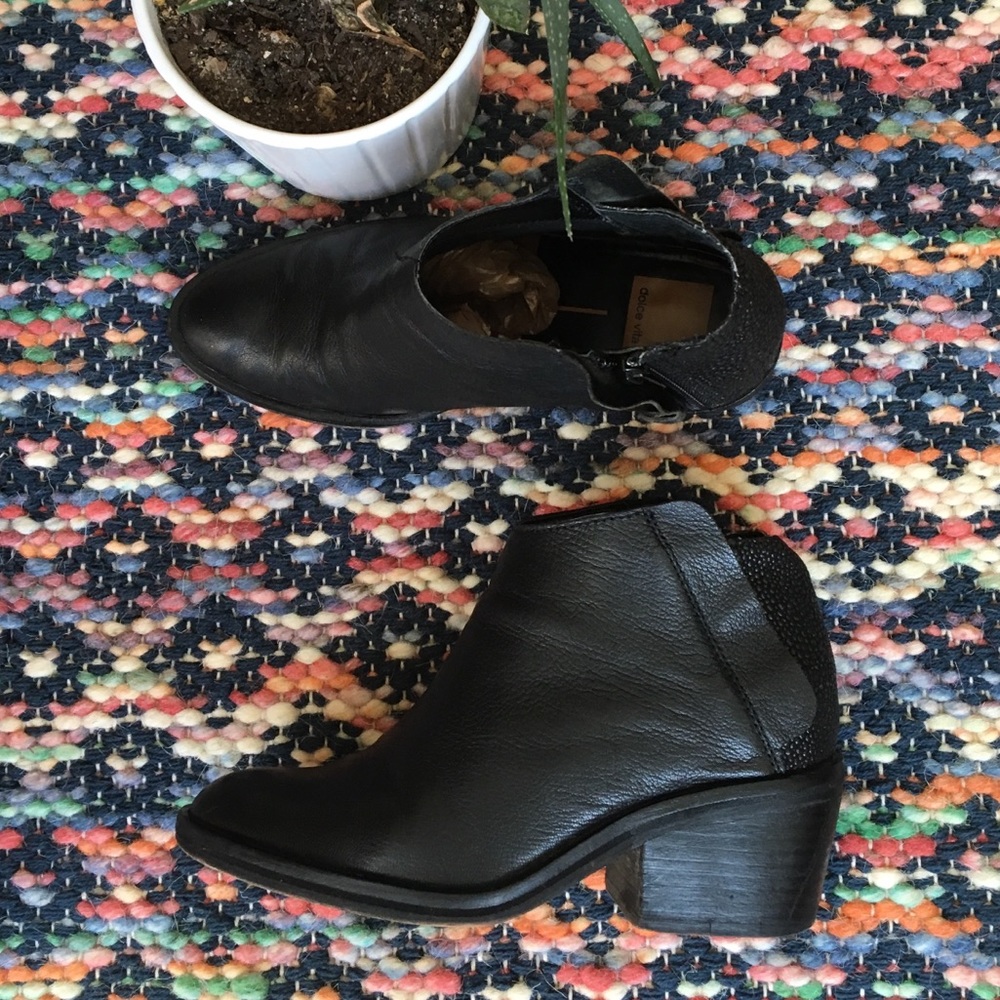 Textured Heel zip up ankle boots by dolce vita